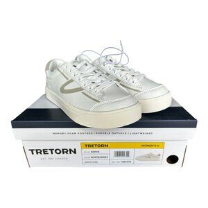 Tretorn women's Hopper Sneaker Memory Foam Lightweight Shoes White Grey size 6